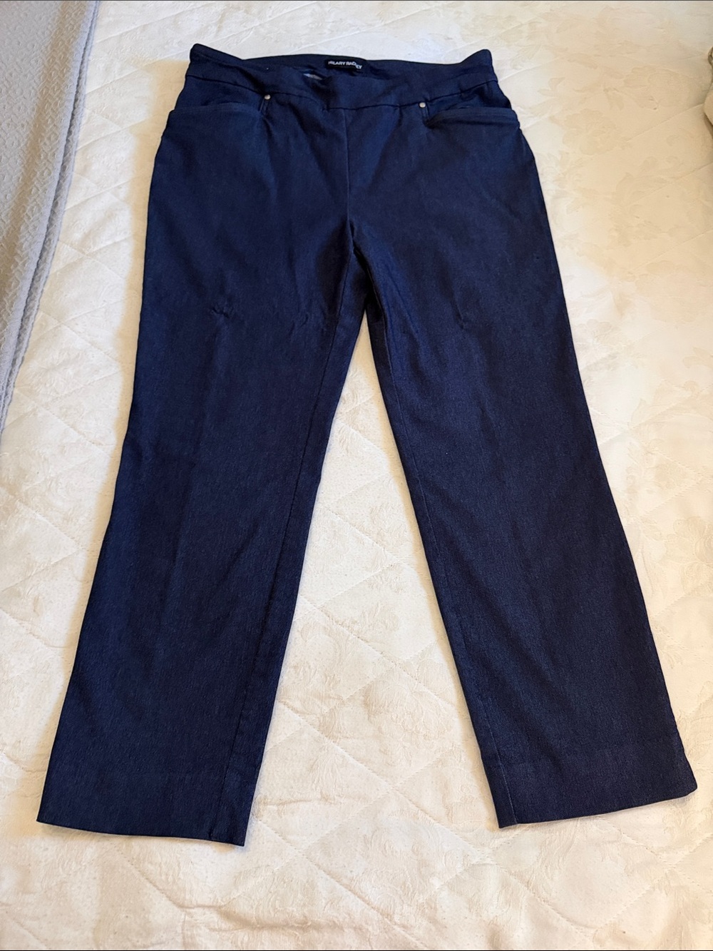 Women’s Hilary Radley Navy Straight-Leg Dress Jean Pants